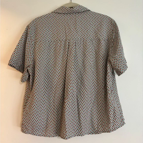 Levis Camp Shirt Womens Medium Checkered Print Linen Cotton Blend - Picture 7 of 7
